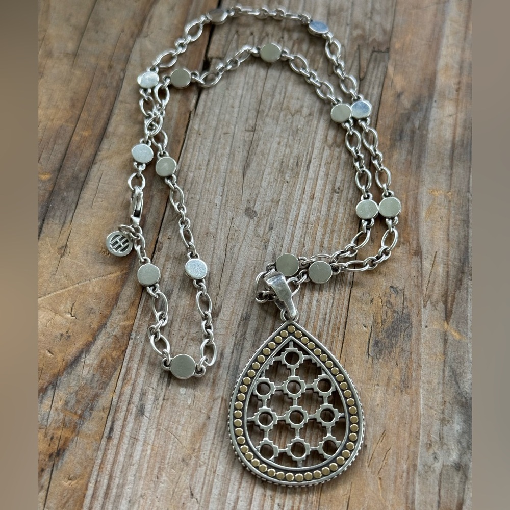 John Hardy sterling and 18kt gold Dot necklace.